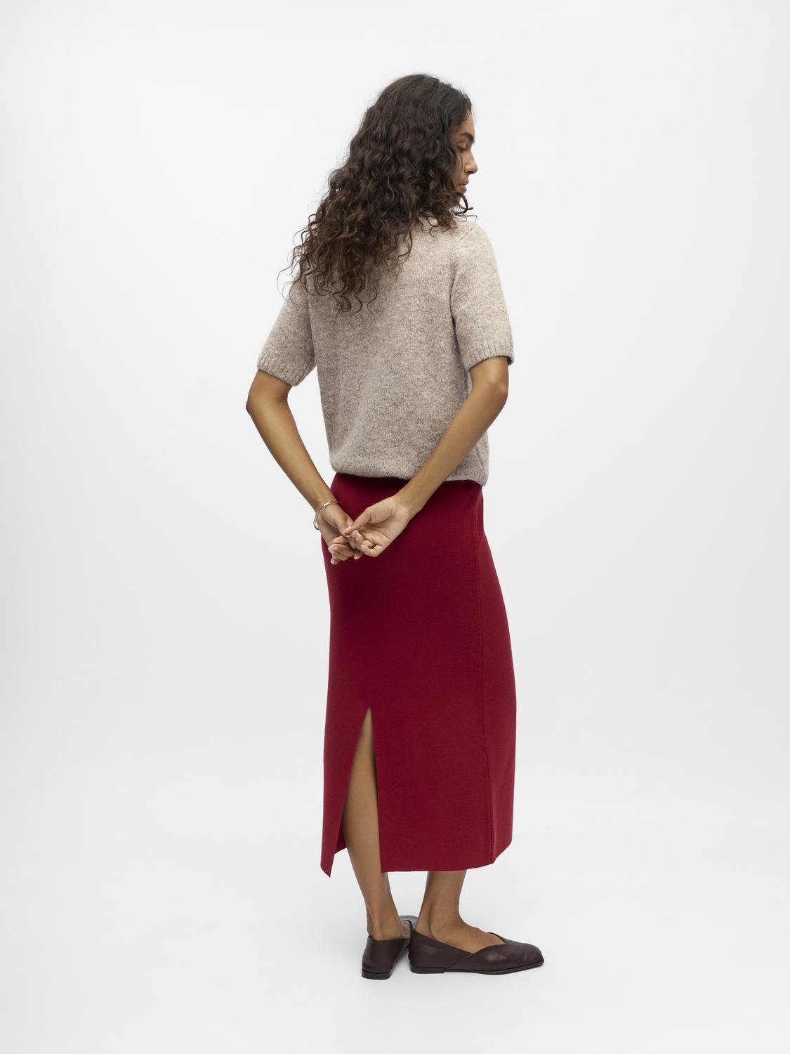 OBJREYNARD Midi Skirt - Karanda Red - VERO MODA & VILA Bergvik